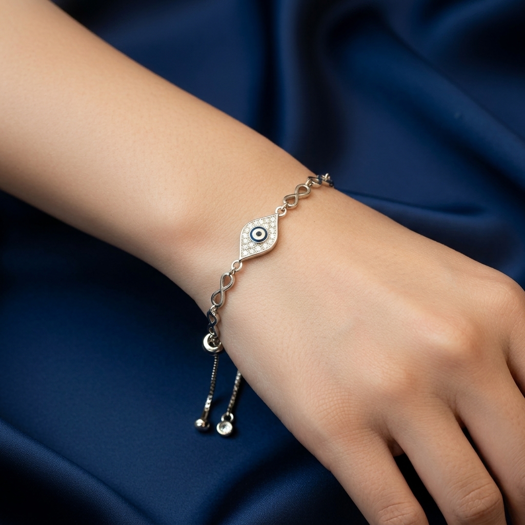 Silver Evil Eye Bracelet